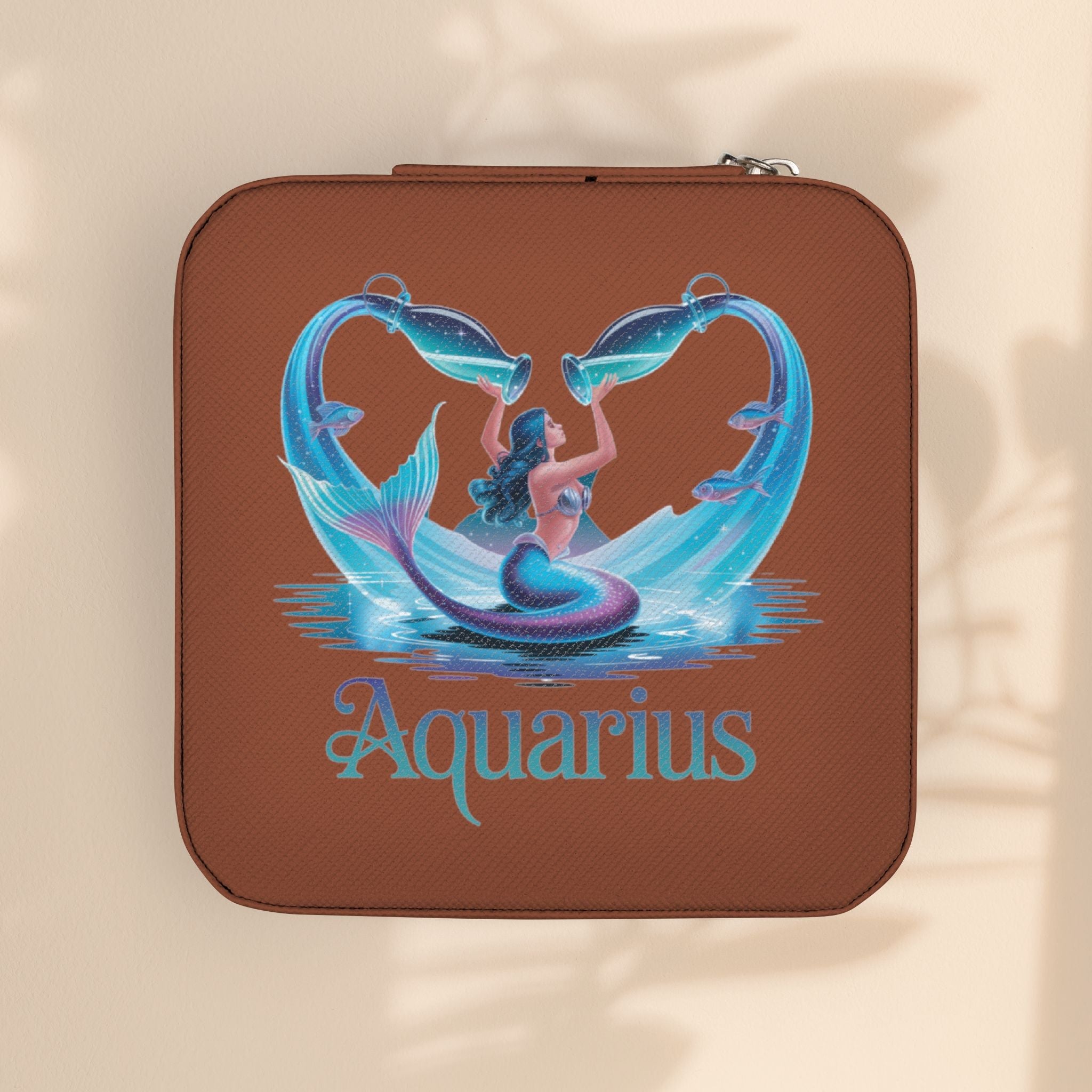 Aquarius Jewelry Travel Case — Compact Zodiac Travel Jewelry Organizer