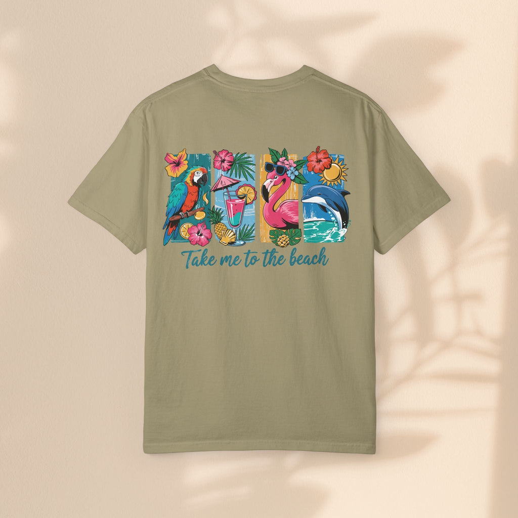Brush Stroke art - Take Me to the Beach Unisex Garment-Dyed T-Shirt