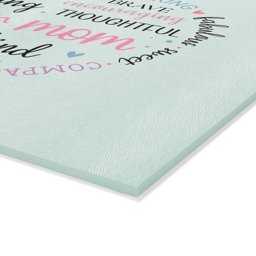 Inspirational Foster Mom Glass Cutting Board – Heart Design