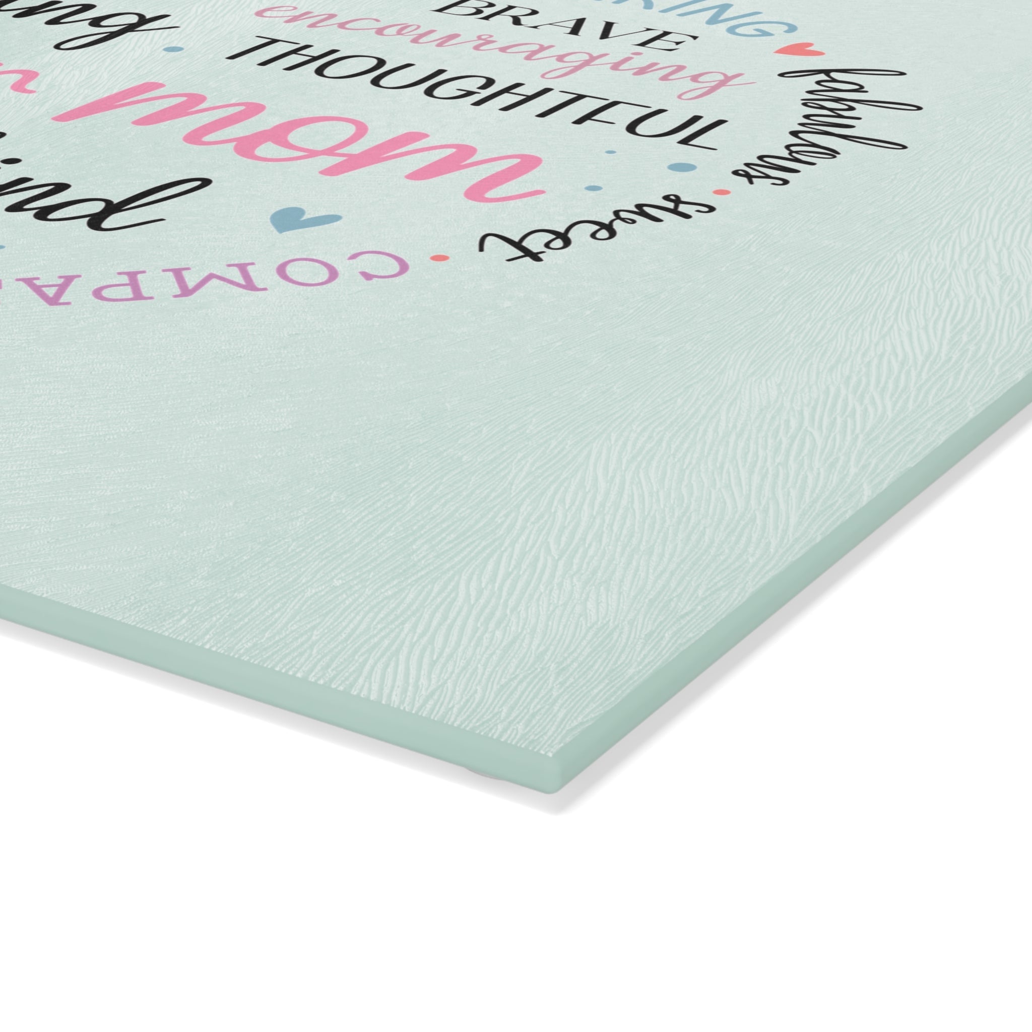 Inspirational Foster Mom Glass Cutting Board – Heart Design
