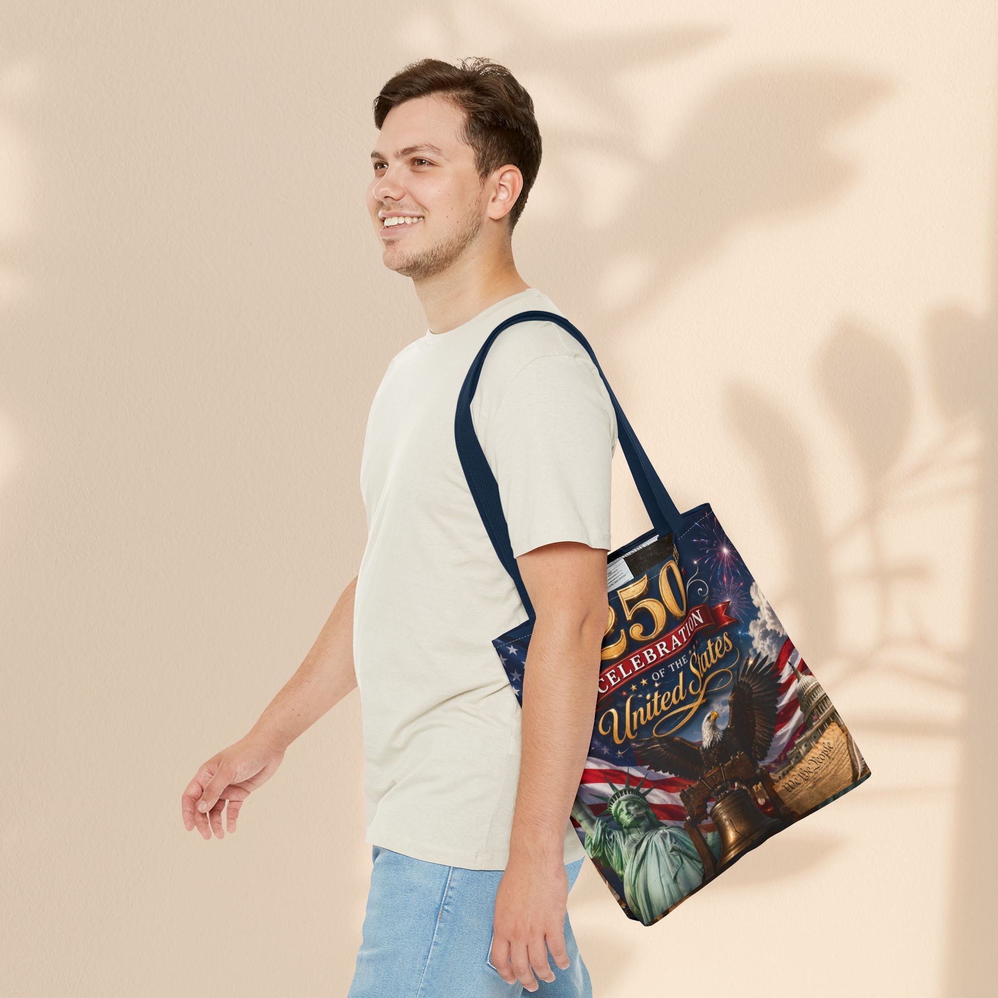 Patriotic American Flag & Eagle Tote Bag — 250th United States Celebration