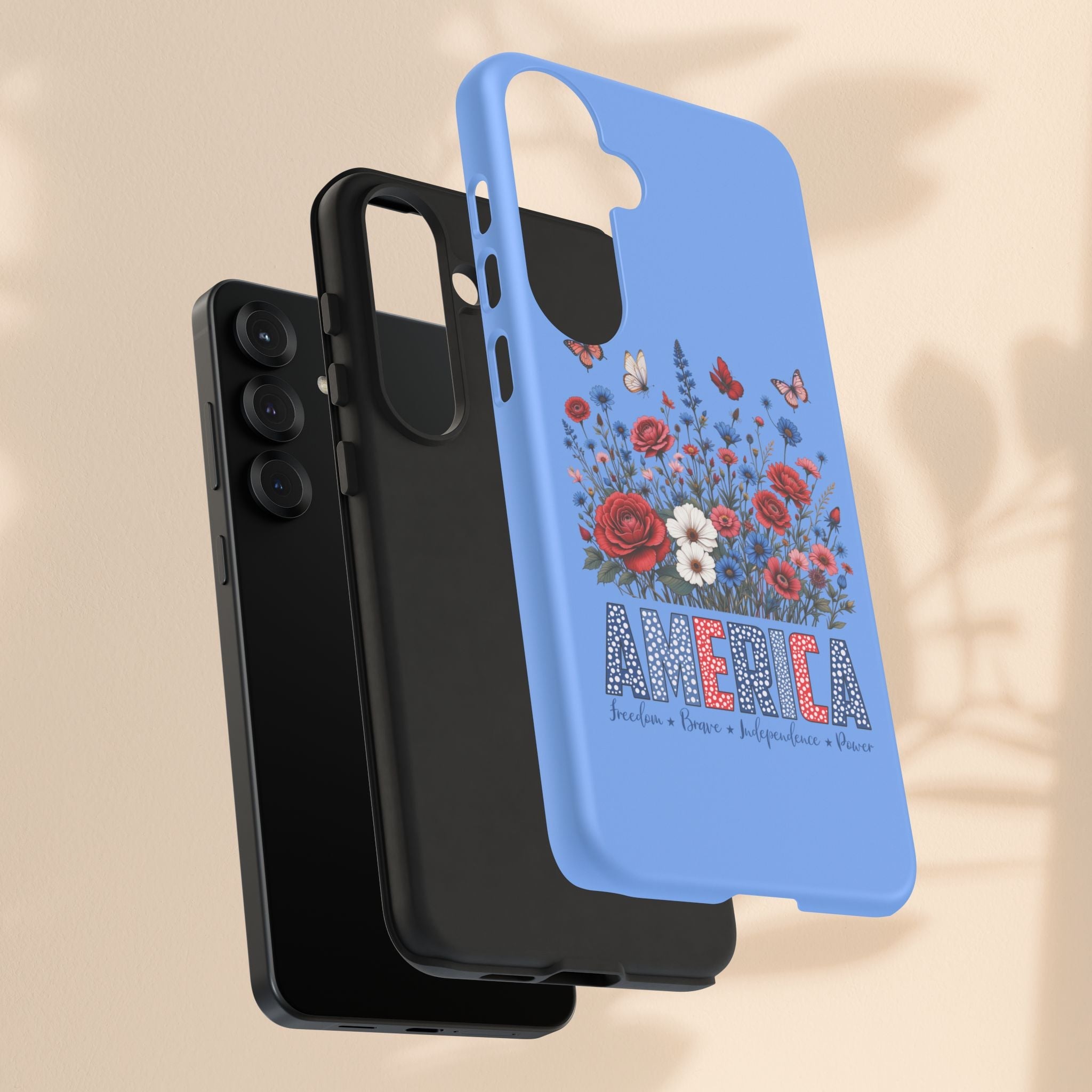 Floral America Phone Case - Tough Cases for Style & Protection