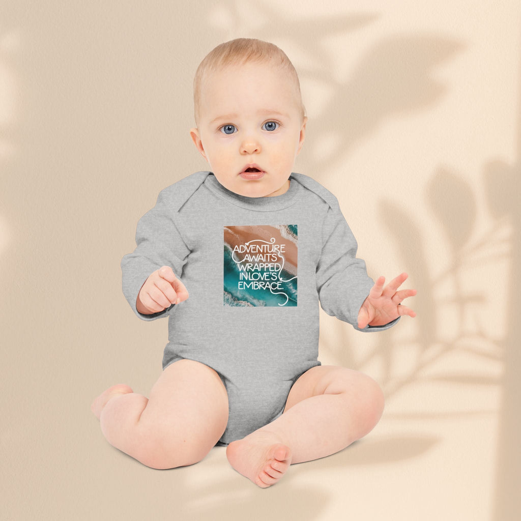 Adventure Awaits Organic Baby Bodysuit | Long Sleeve Baby Outfit