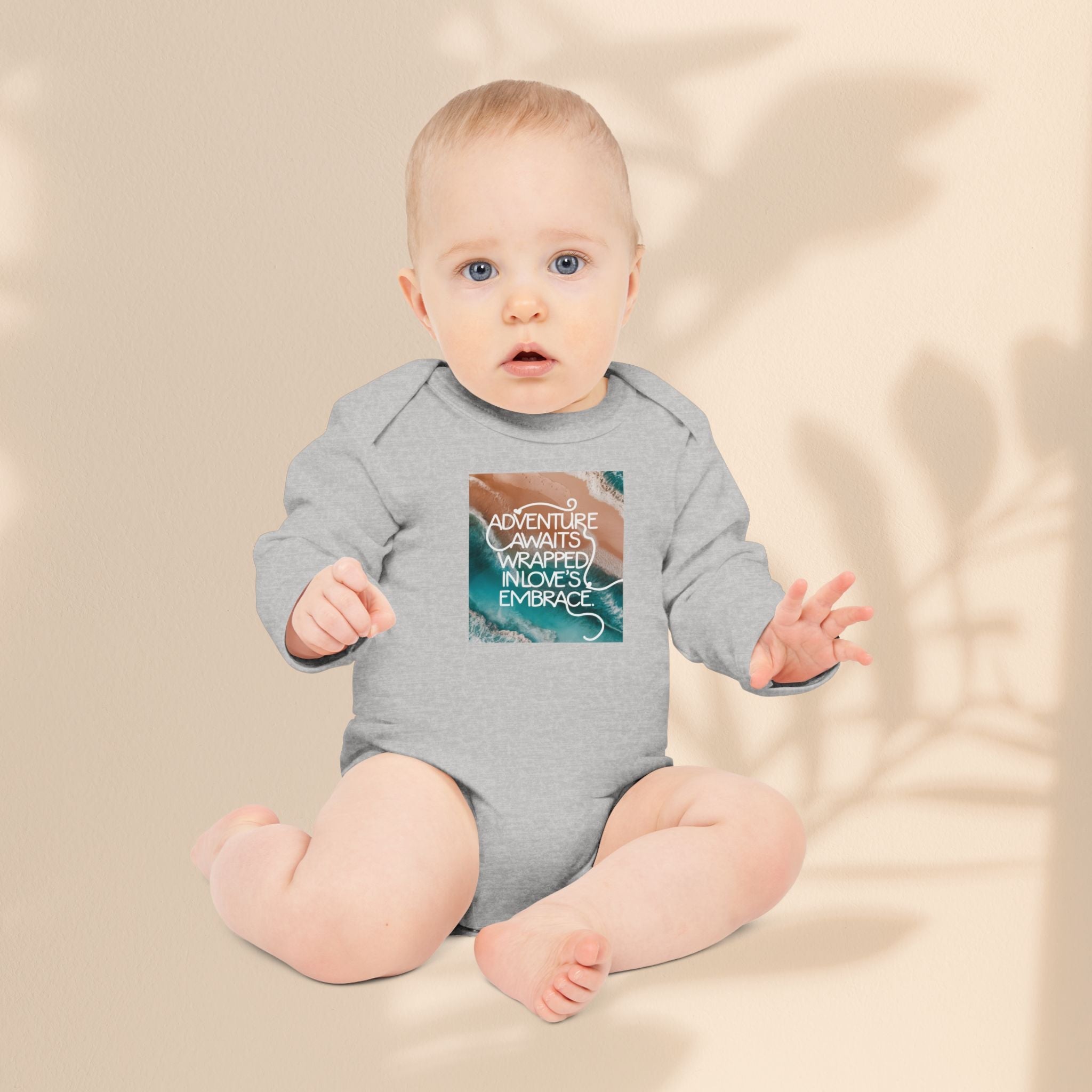Adventure Awaits Organic Baby Bodysuit | Long Sleeve Baby Outfit