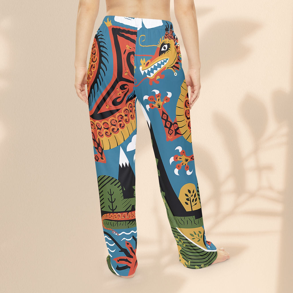 Dragon Print Pajama Pants - Mexican Style