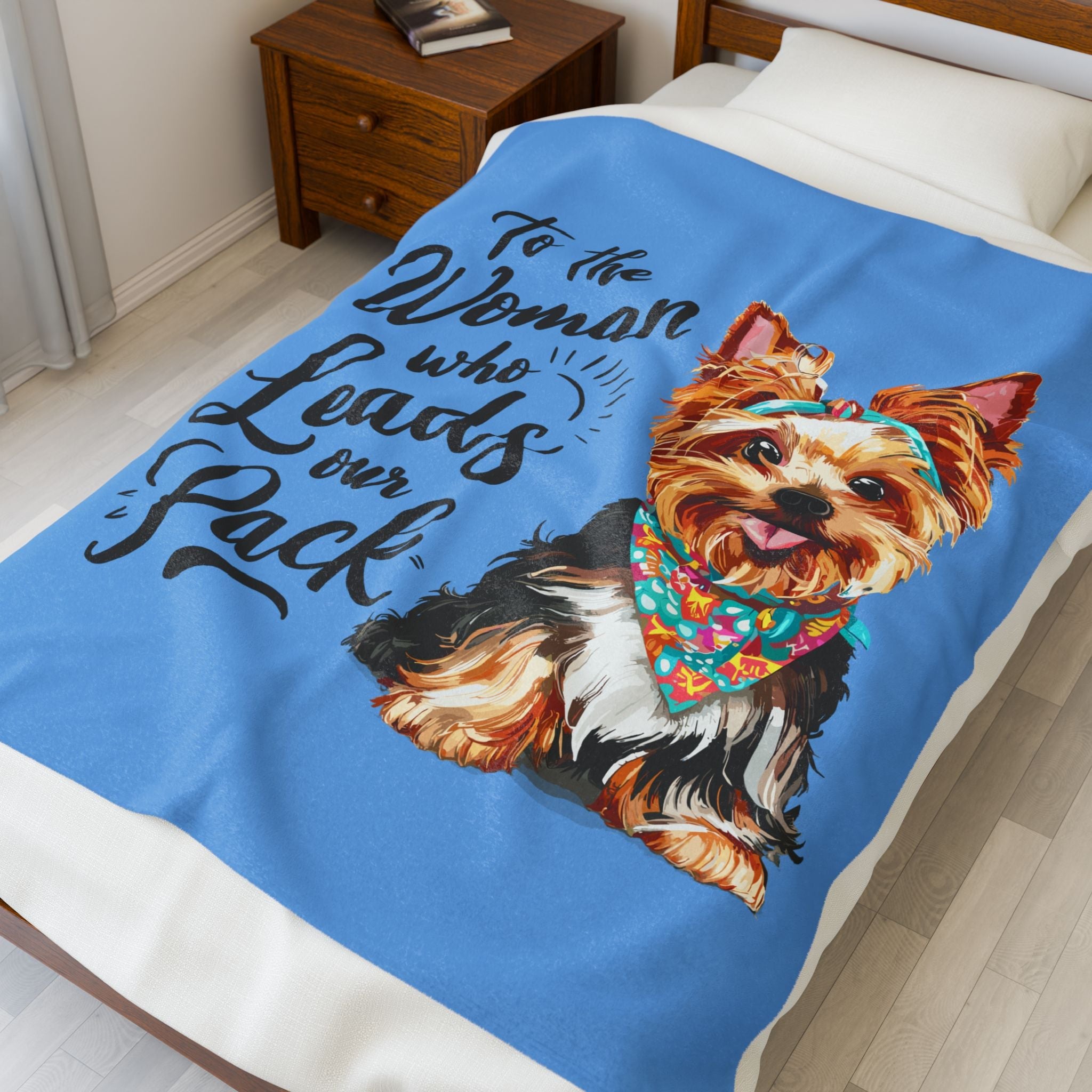 Dog Lover's Velveteen Plush Blanket - 'To the Woman Who Leads Our Pack'