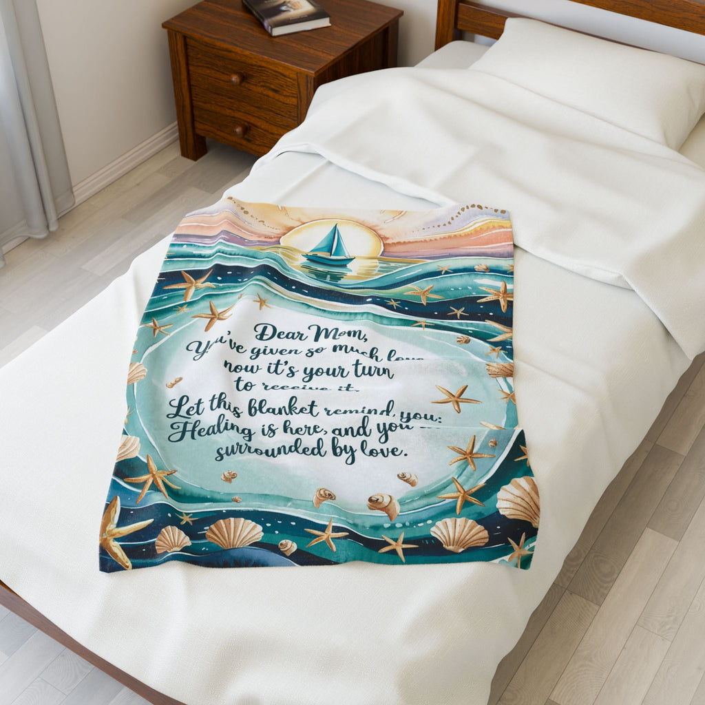 Mother's Day Velveteen Plush Blanket - Comforting Love & Healing Message