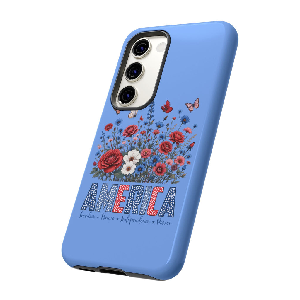 Floral America Phone Case - Tough Cases for Style & Protection