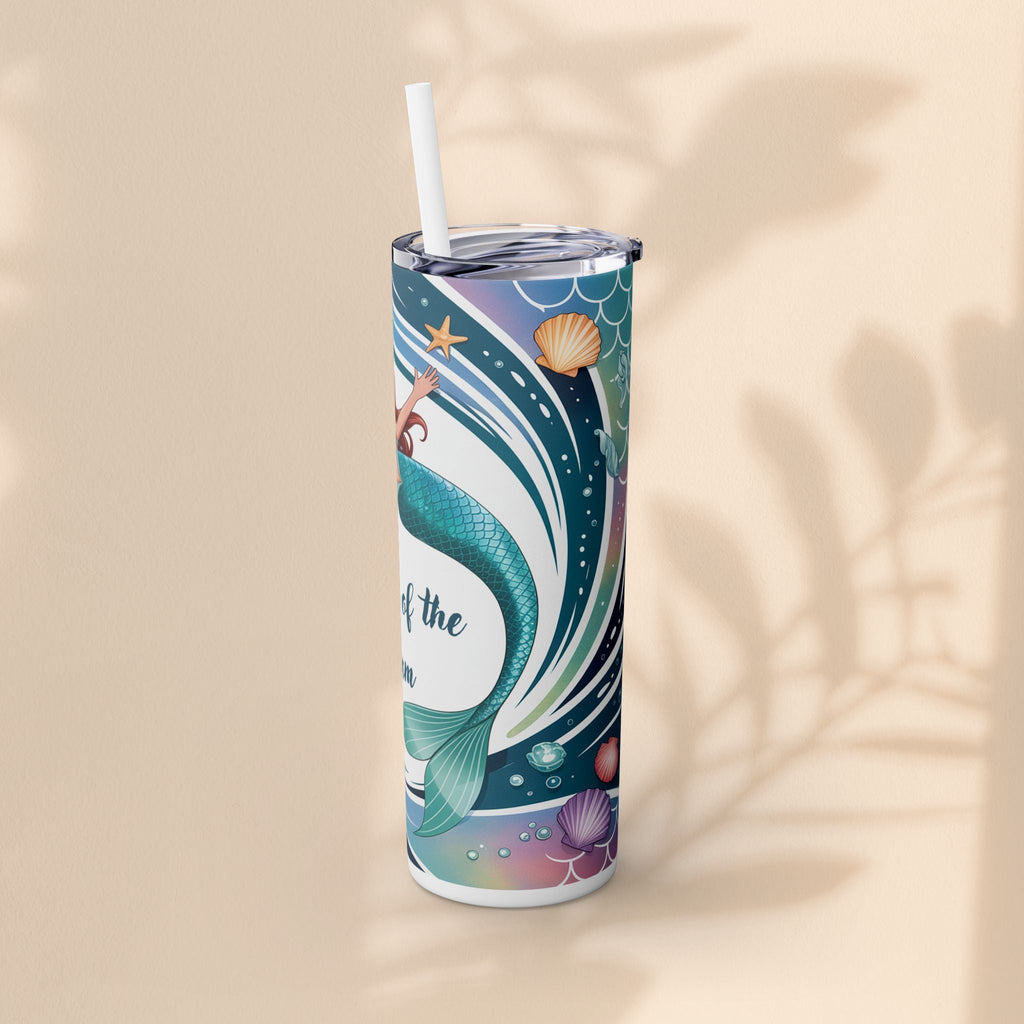 Mermaid-Themed Skinny Tumbler, Perfect Gift for Mother of the Groom, Wedding, Bridal Shower, Personalized Drinkware