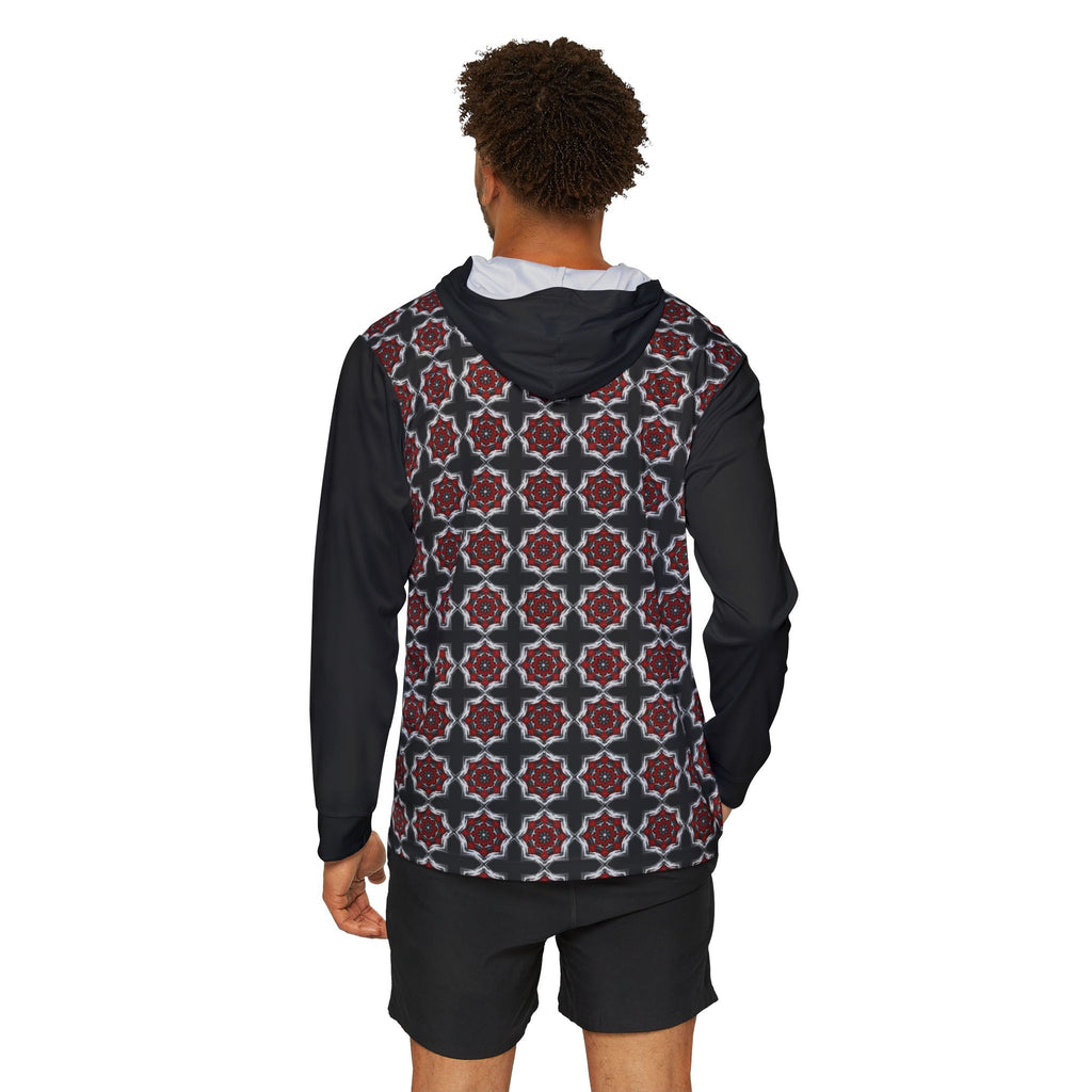 Men's Sports Warmup Hoodie  - Red and Black