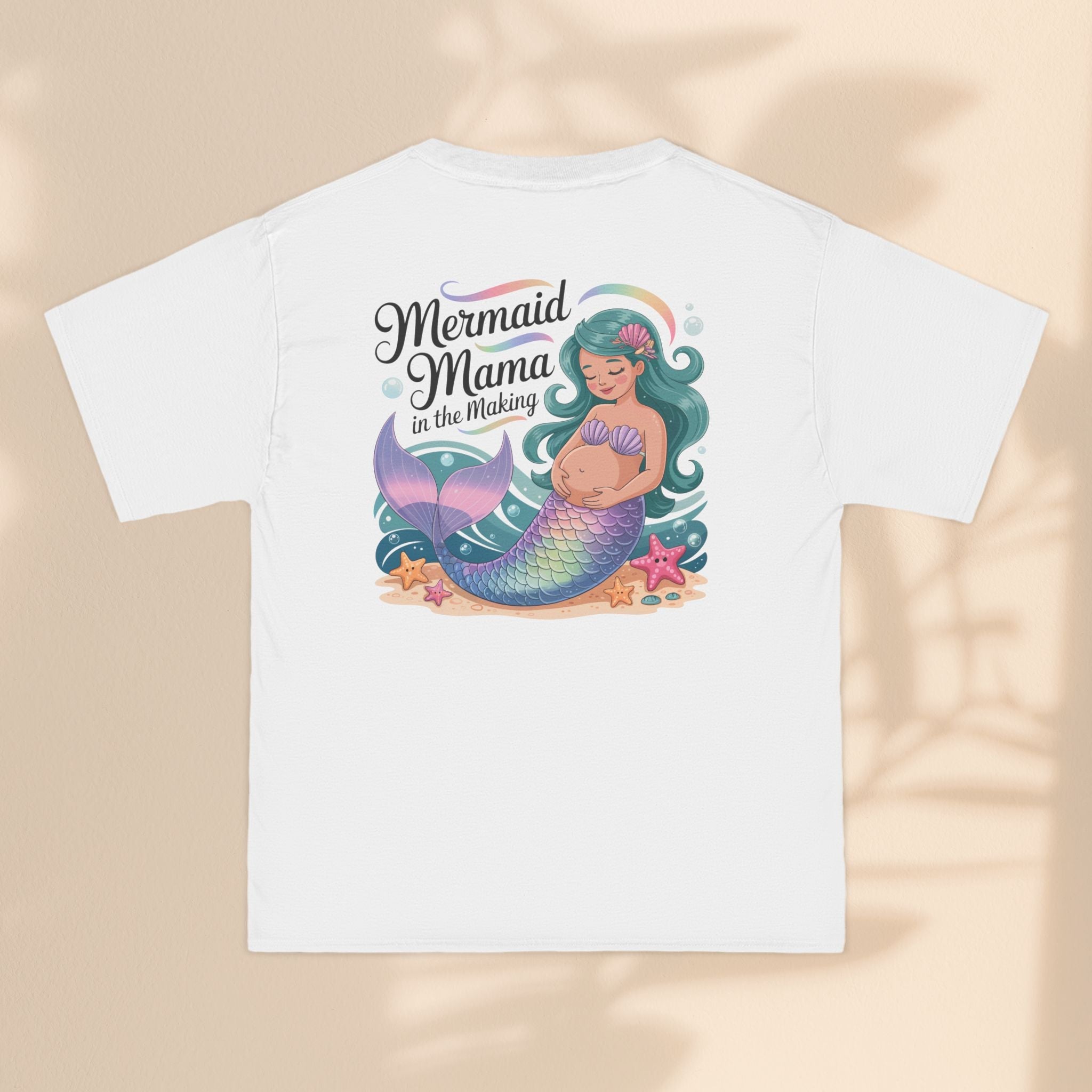 Mermaid Mama Short-Sleeve T-Shirt, Cute Maternity Wear, Gift for Expecting Moms, Baby Shower Gift, Ocean Lover Apparel