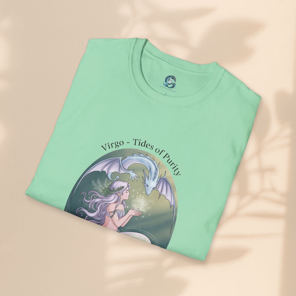 Mermaid Virgo T-Shirt, Ocean Art Tee, Summer Fashion, Gift for Beach Lovers, Sea Creature Apparel