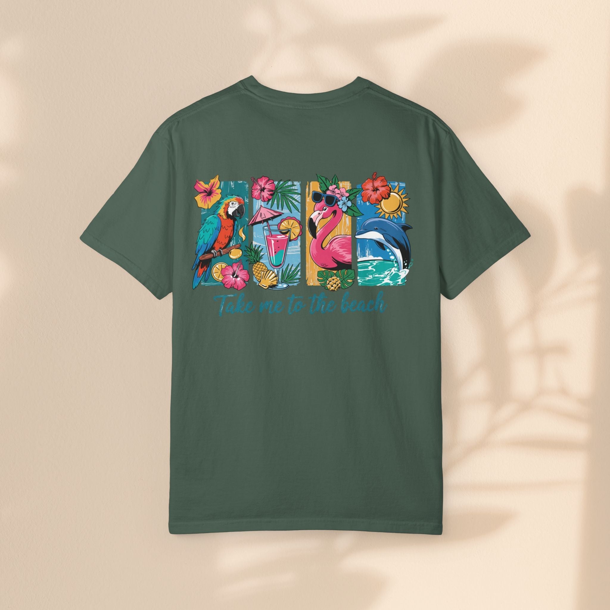 Brush Stroke art - Take Me to the Beach Unisex Garment-Dyed T-Shirt