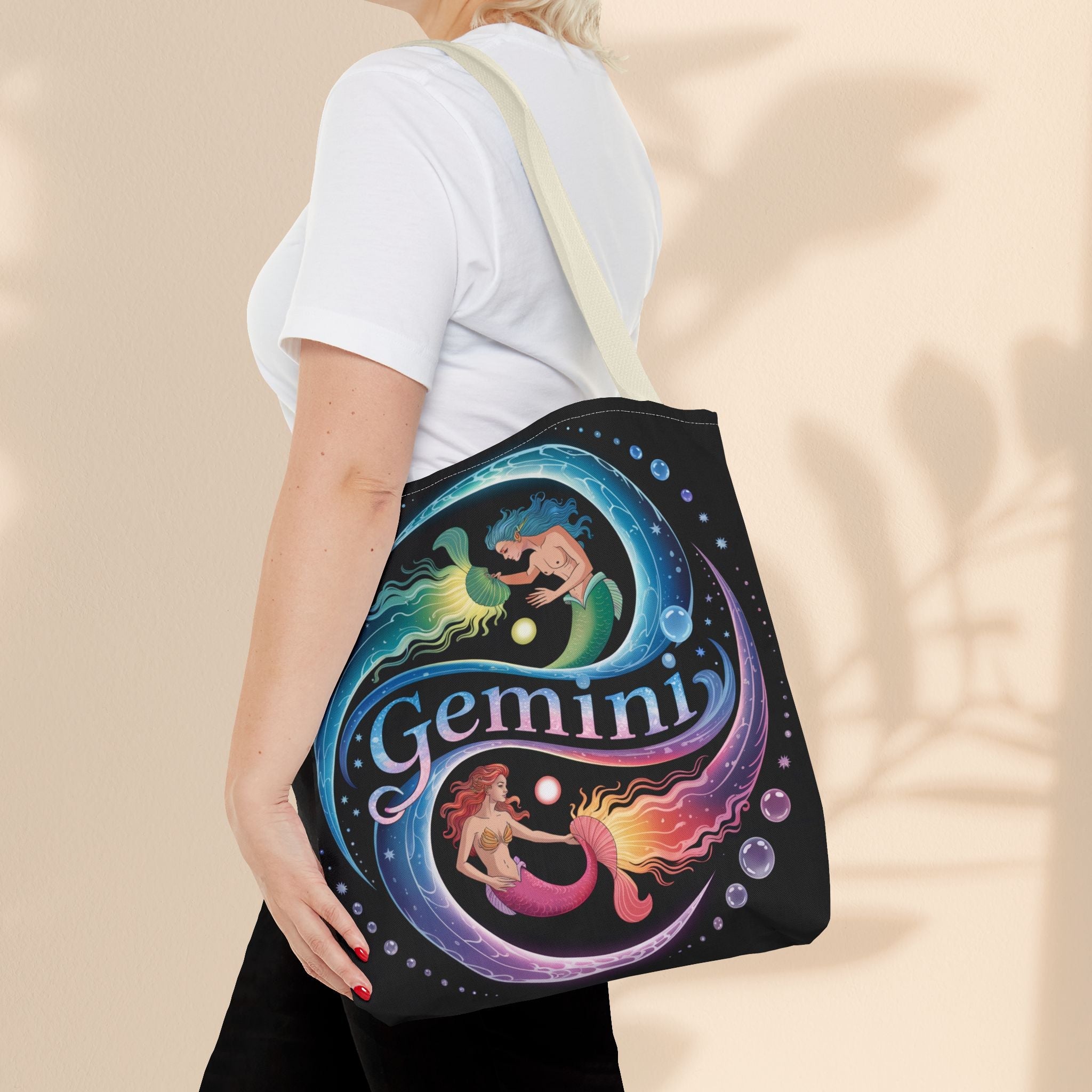 Gemini Zodiac Tote Bag - Colorful Astrology Bag, Gift for Astrology Lovers, AOP Tote for Geminis, Horoscope Design, Birthday Gift