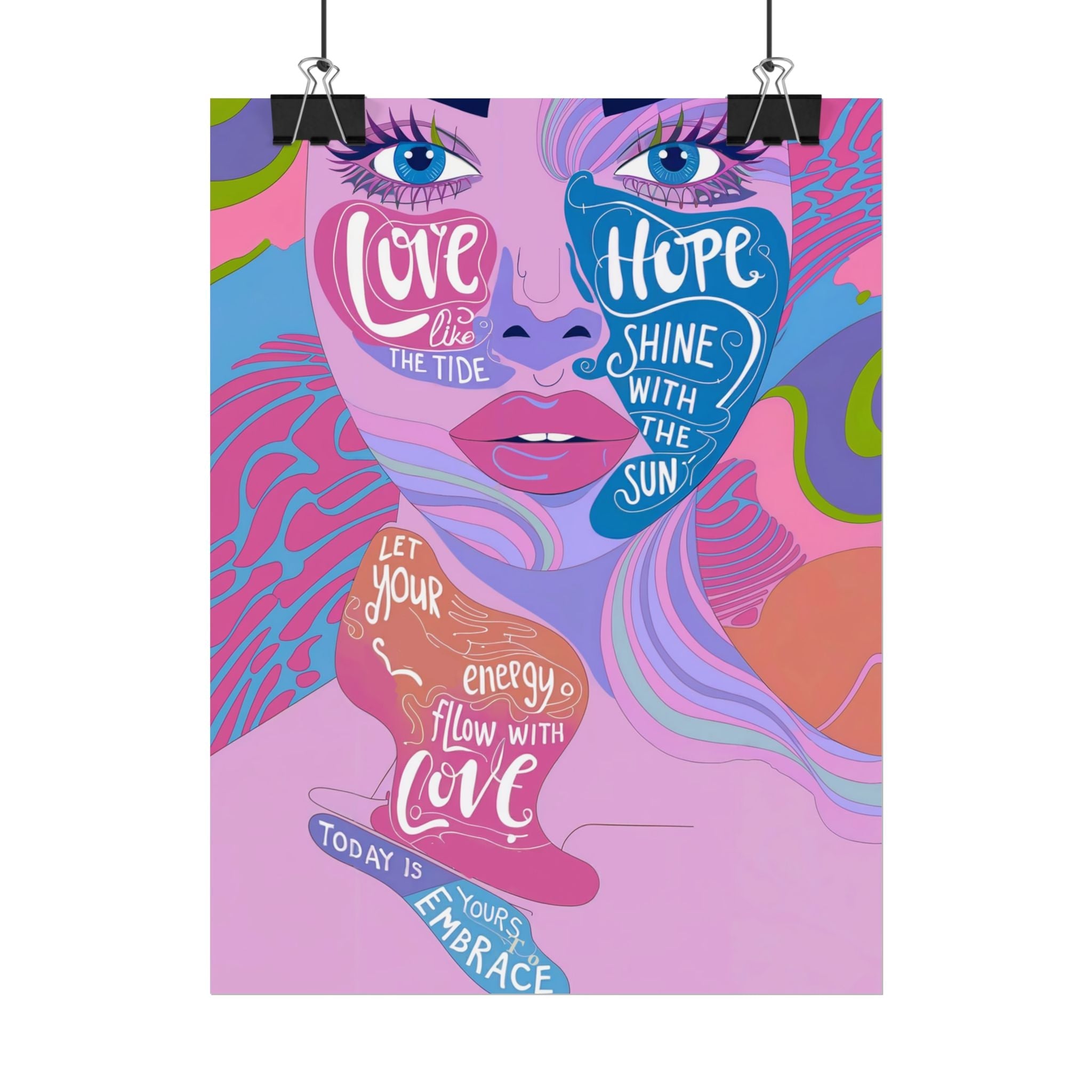 Inspirational Quote Rolled Posters - Colorful Love & Hope Design