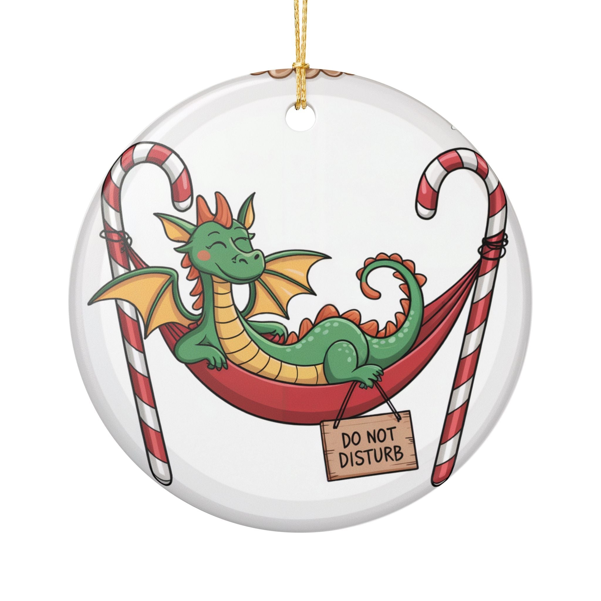Do Not Disturb Dragon Ceramic Ornament – Fantasy Holiday Decoration & Keepsake Gift