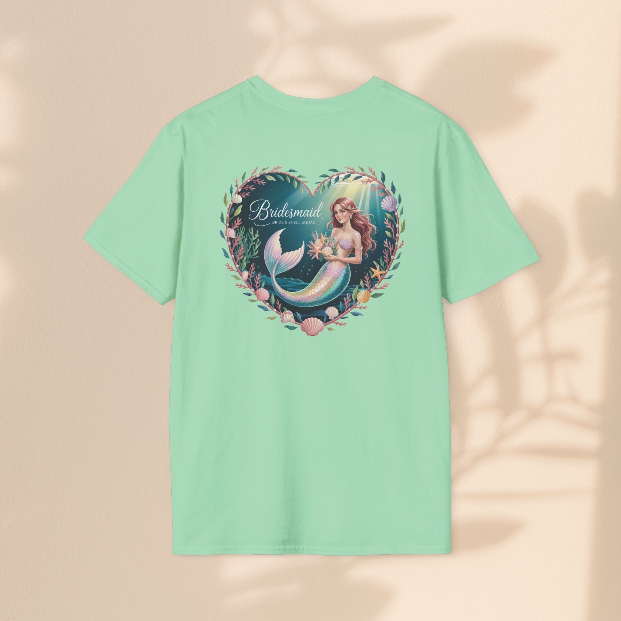 Bridesmaid Mermaid T-Shirt, Softstyle Unisex Tee, Wedding Party Gift, Beach Theme Shirt, Mermaid Lover Apparel, Bridesmaid Gift Idea