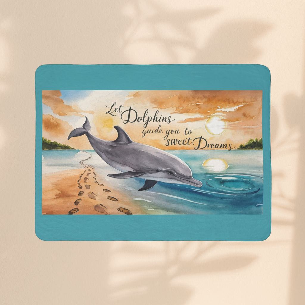 Fleece Sherpa Blanket - Dolphin Dreams