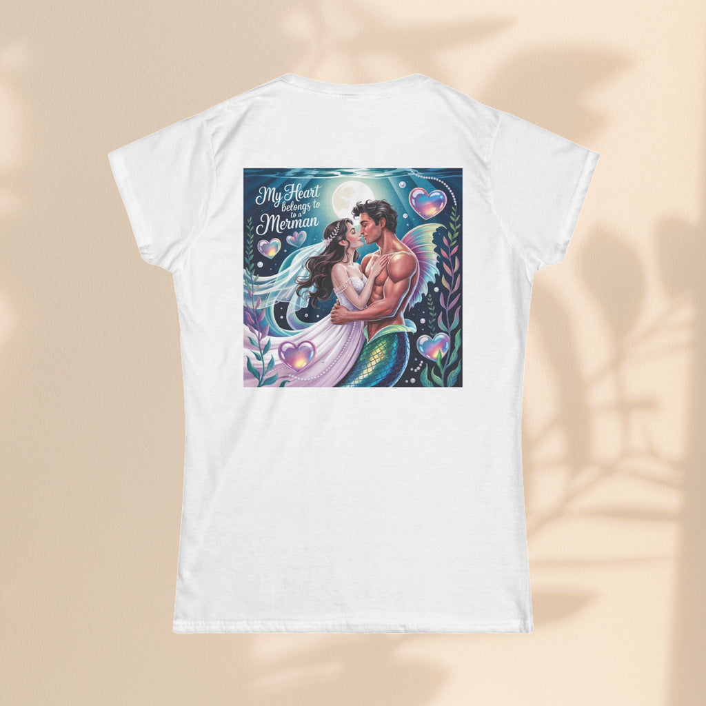 Heartfelt Mermaid Graphic Tee, Romantic Shirt, Beach Lover Gift, Summer Fashion, Ocean-Themed Apparel, Anniversary Present, Cute Top