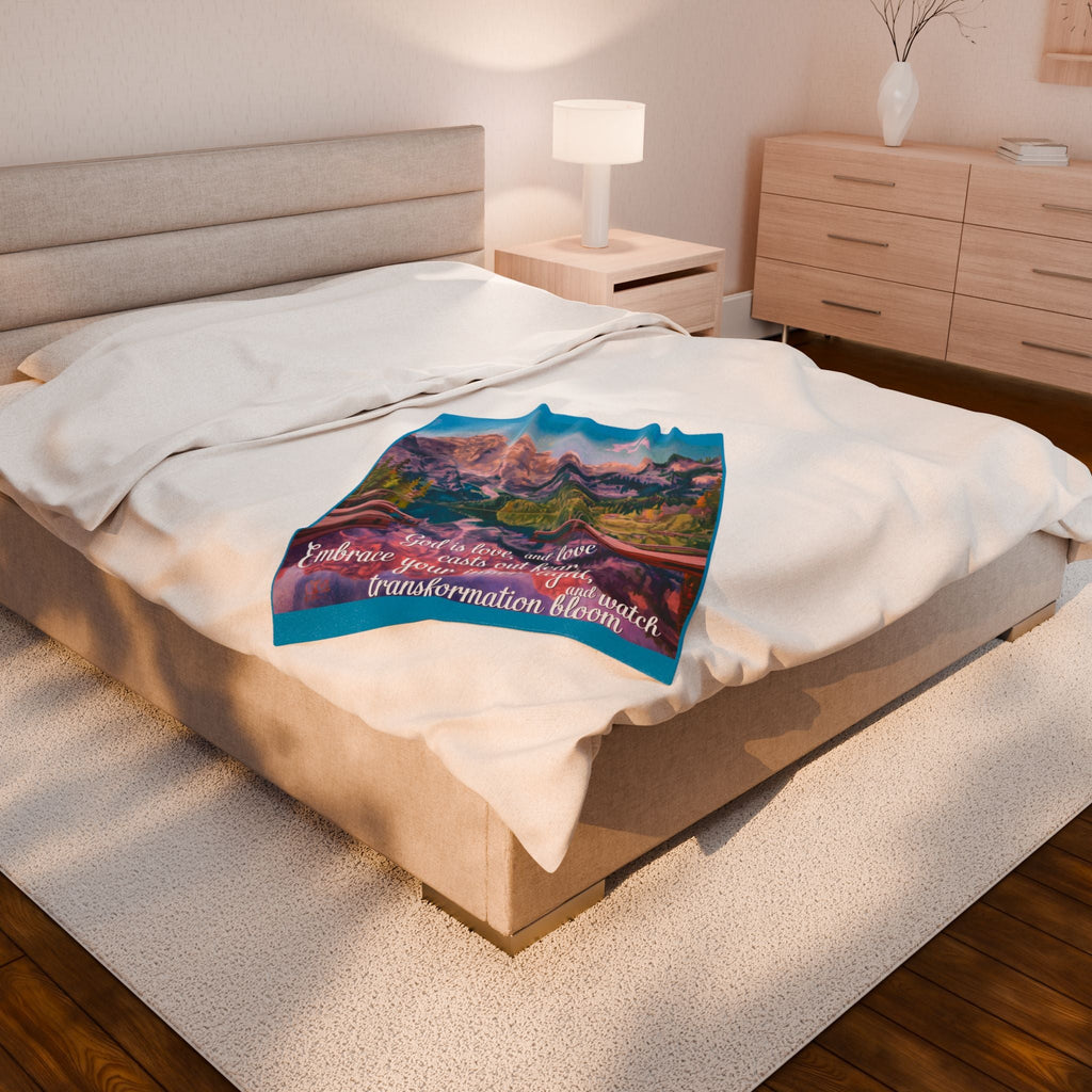 Inspirational Velveteen Plush Blanket – Embrace Your Inner Light