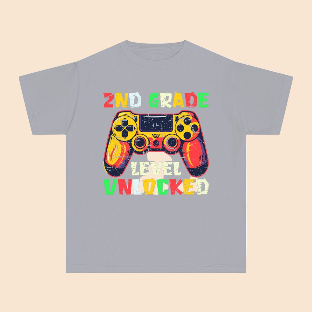 Gaming Graduation Youth Tee - 2nd Grade Level Unlocked