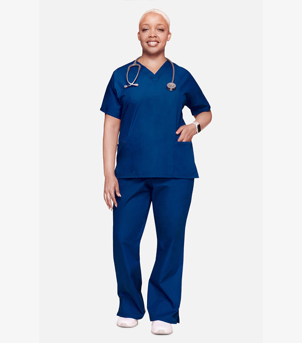 Microfiber Women's Scrub Set - 4 Pockets, Half Sleeves (2-Pocket Top & 2-Pocket Pant)
