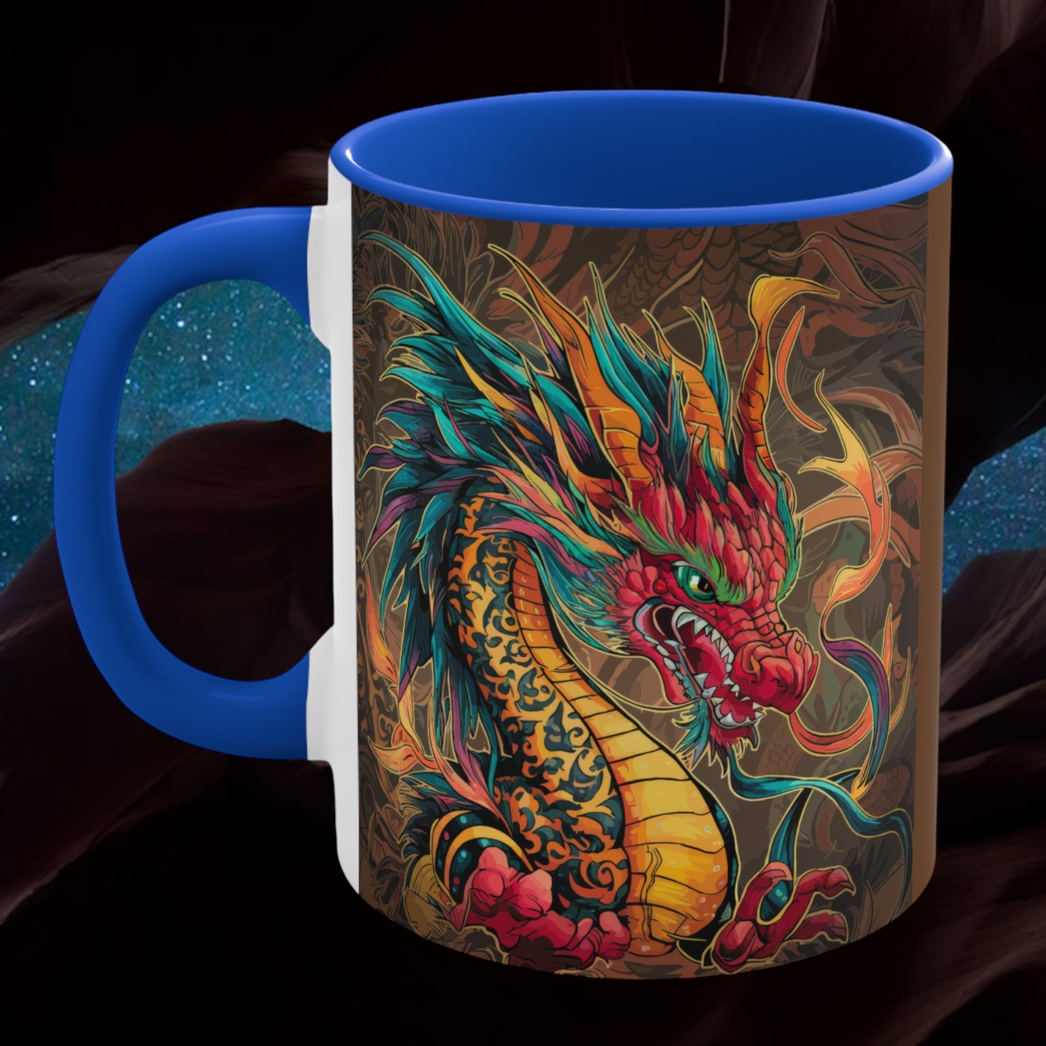 Fire Dragon 11oz Accent Mug – Fantasy Coffee Cup