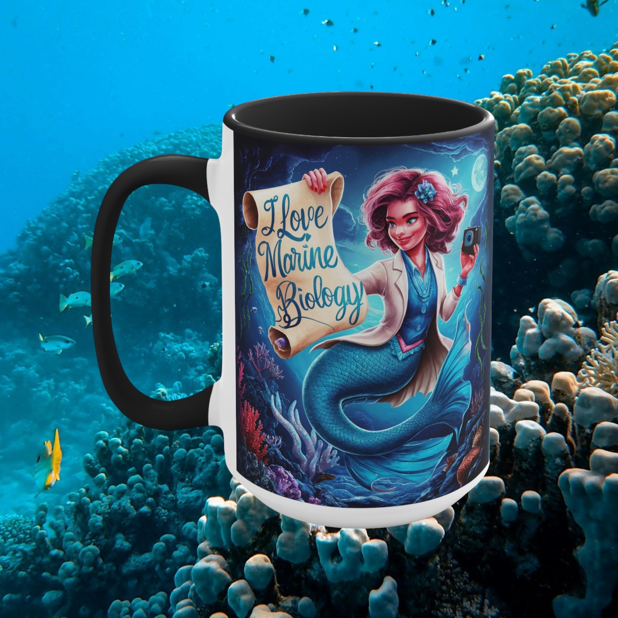 Love Marine Biology Accent Mug – Ocean Science Gift