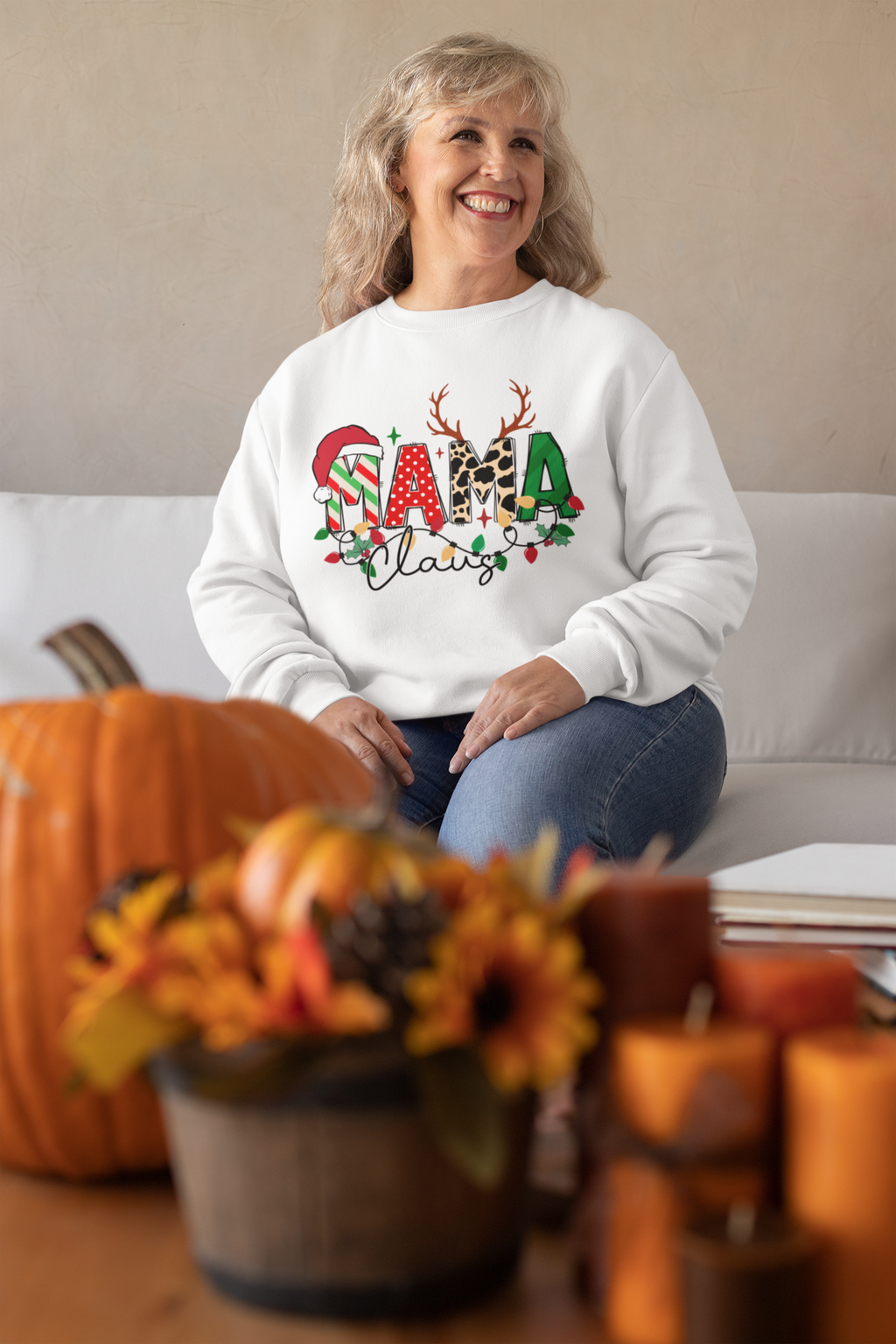 Mama Claus - Women's Lightweight Crewneck Sweatshirt