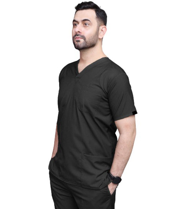 Poplin Double Stitch Scrub Set 6 Pockets Solid Unisex Half Sleeves (3 Pockets Top, 3 Pockets Pant)