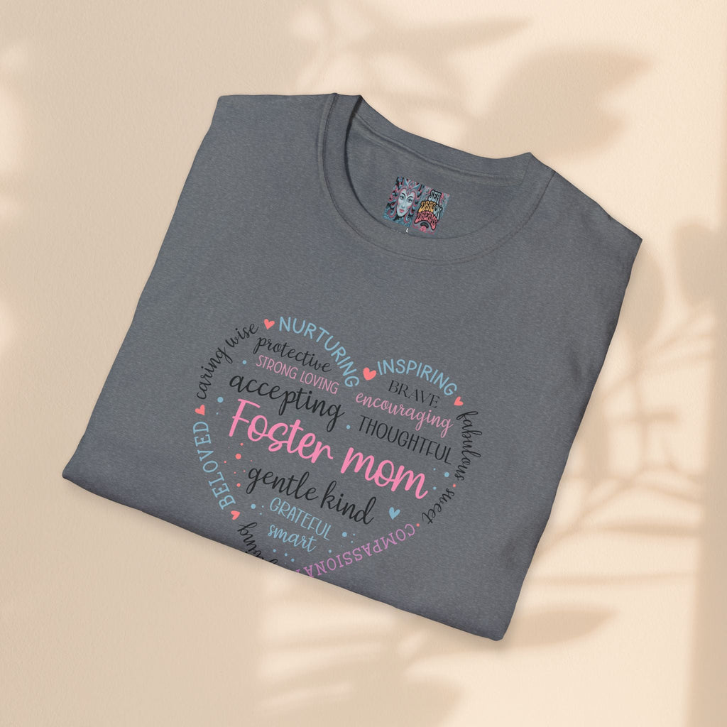 Foster Mom Heart T-Shirt - Unisex Softstyle Tee for Every Occasion