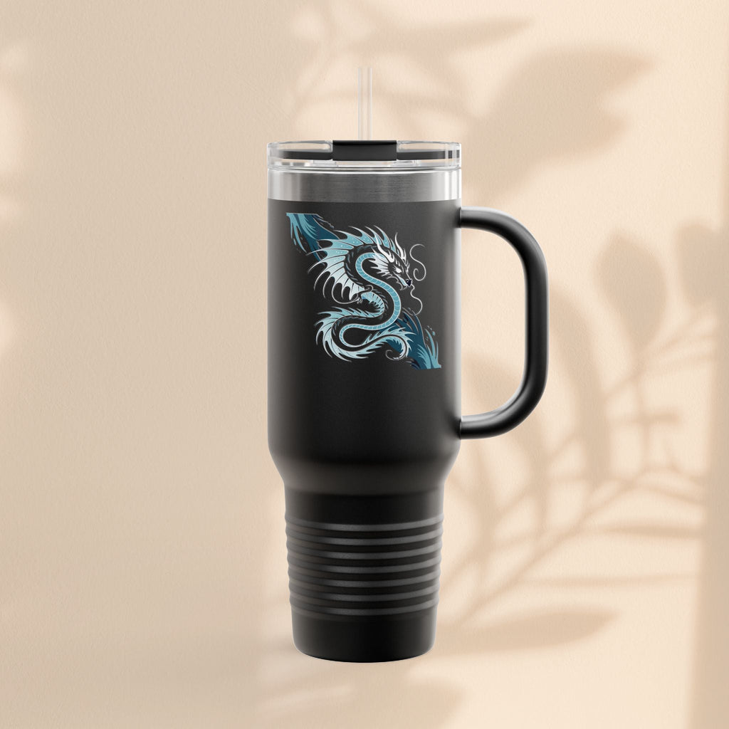 Bold Dragon Insulated Travel Mug, 40oz – Adventure, Road Trips, Unique Gift, Eco-Friendly Drinkware, Hot & Cold Beverages