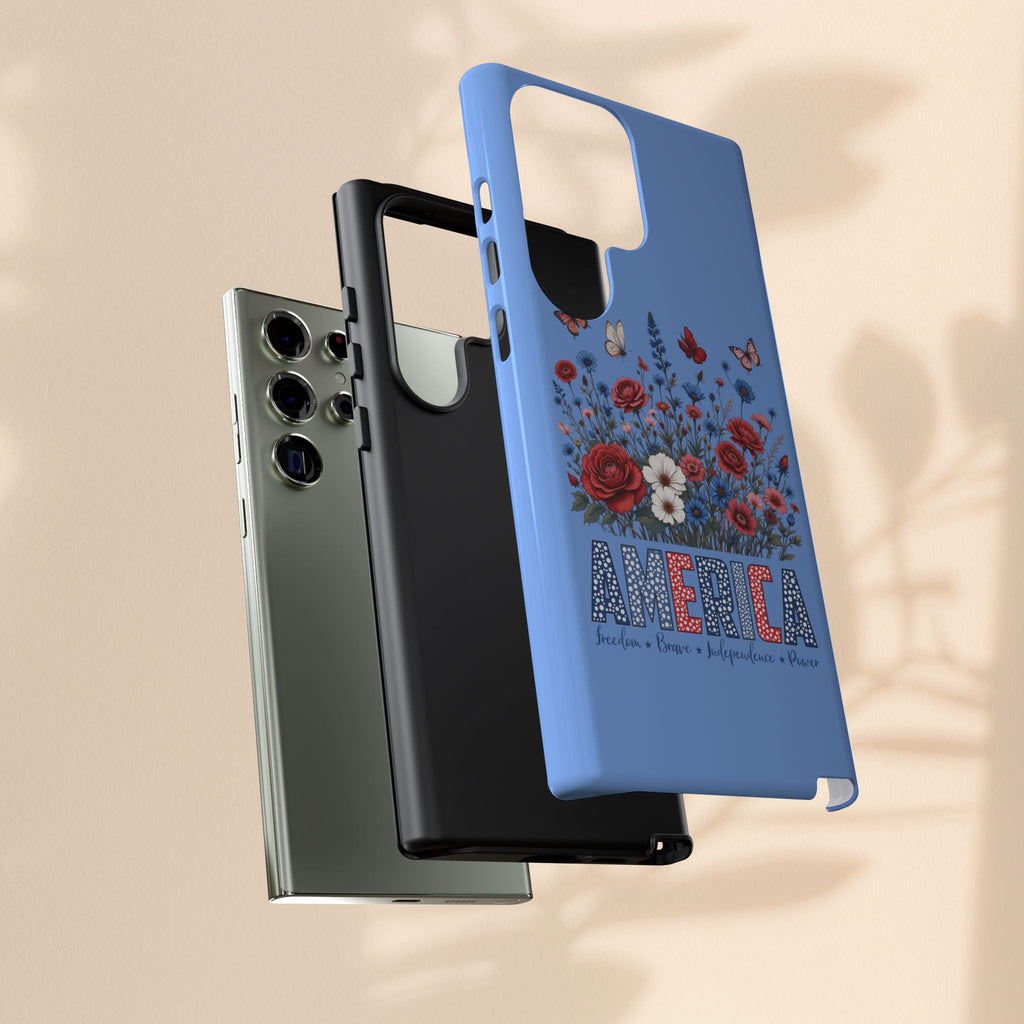Floral America Phone Case - Tough Cases for Style & Protection
