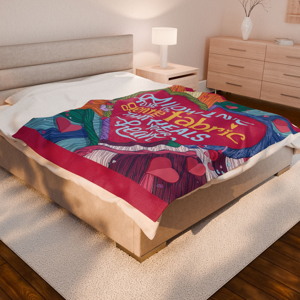 Allow Love Plush Blanket - Heartwarming Velveteen Throw