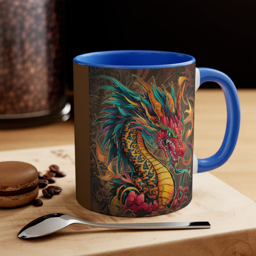 Fire Dragon 11oz Accent Mug – Fantasy Coffee Cup
