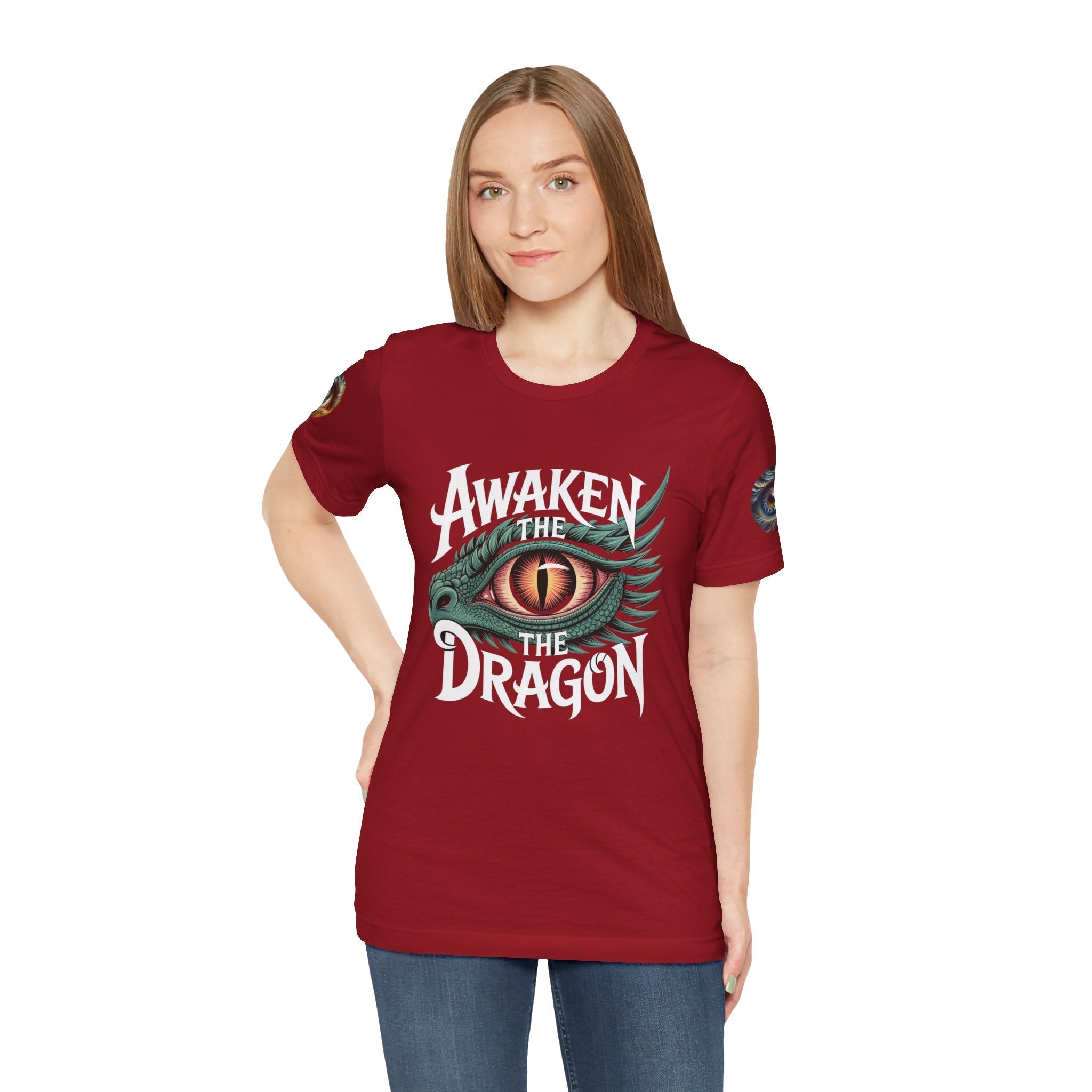 Fantasy Awaken The Dragon Graphic Tee, Unisex Short Sleeve Shirt, Gift for Dragon Lovers, Fantasy Fan Apparel