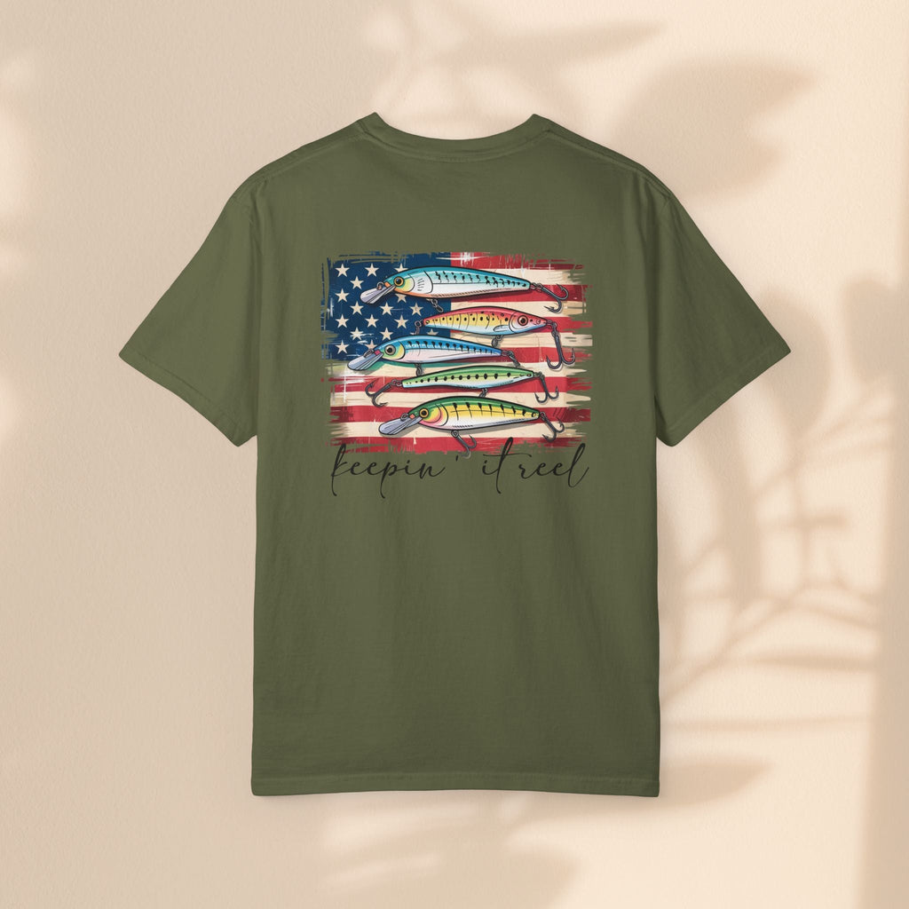 Fishing Enthusiast T-Shirt, Patriotic Angler Tee
