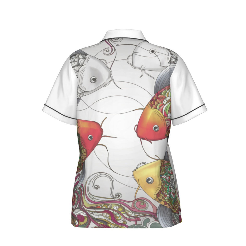 KOI Women's Imitation Silk Pajama Set With Short Sleeve