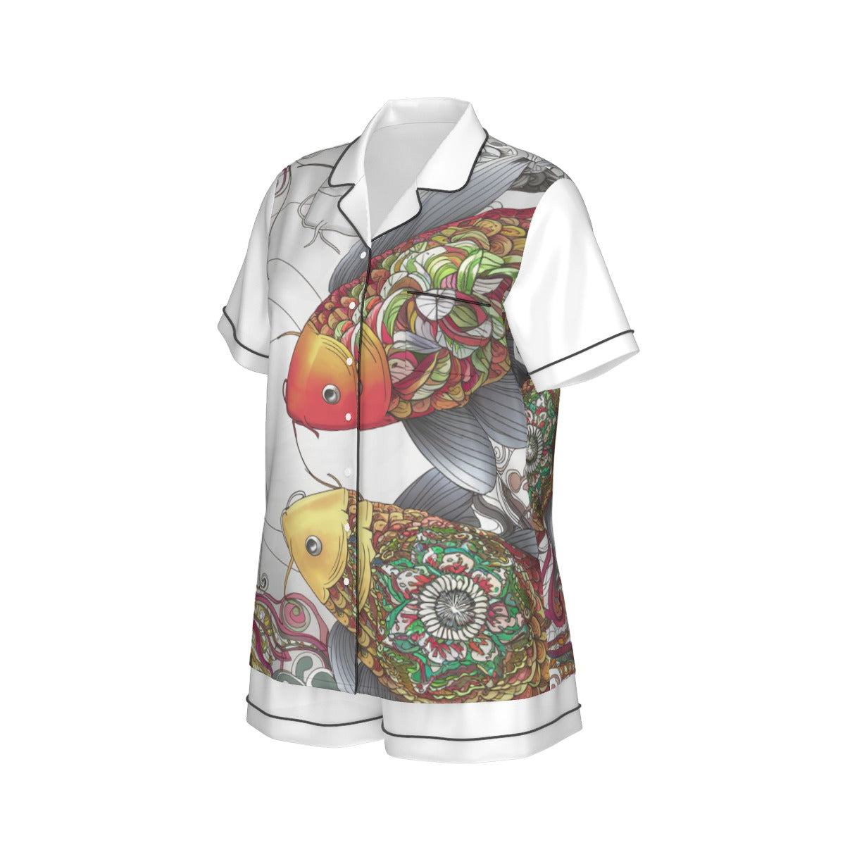 KOI Women's Imitation Silk Pajama Set With Short Sleeve