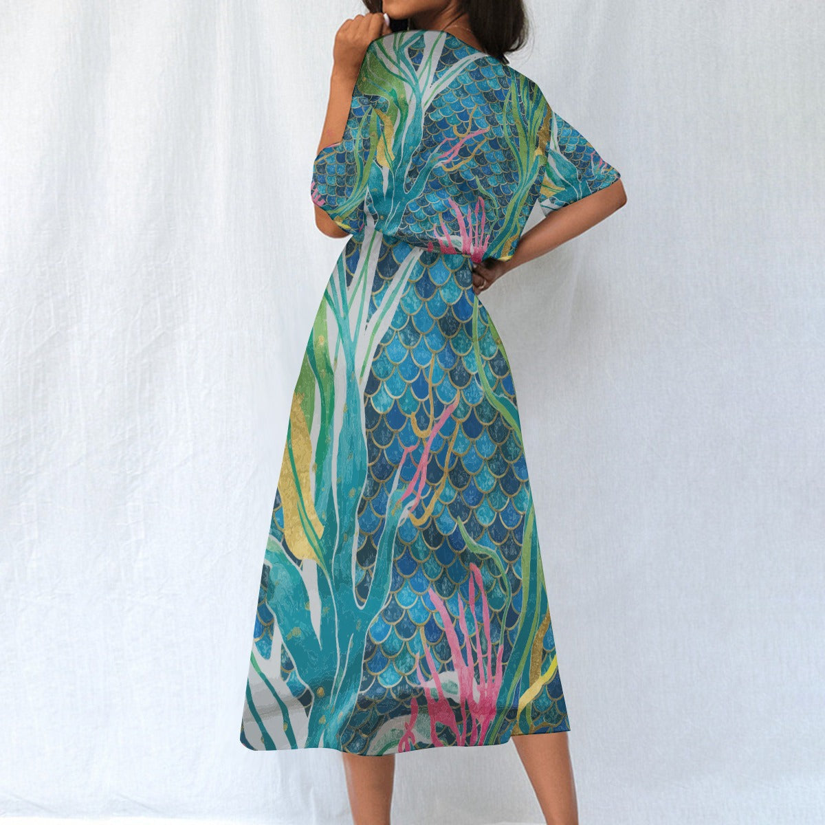 Mermaid Scale Party Women's Elastic Waist Dress