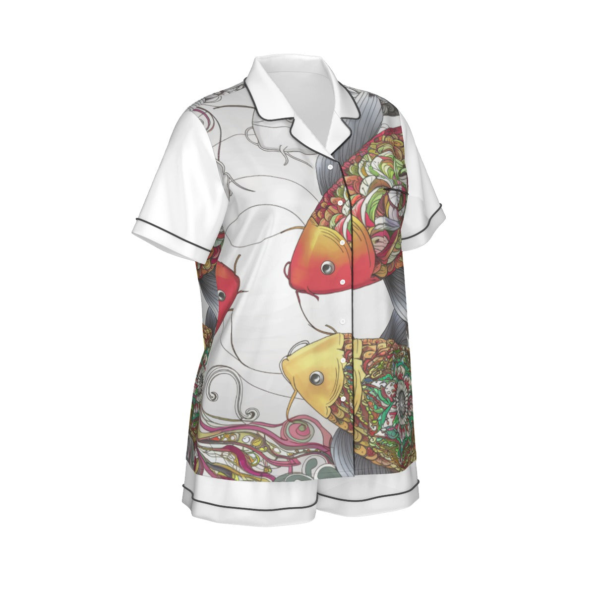 KOI Women's Imitation Silk Pajama Set With Short Sleeve