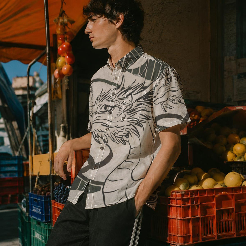 Dragon Sway Men's Breathable Cotton Shirt