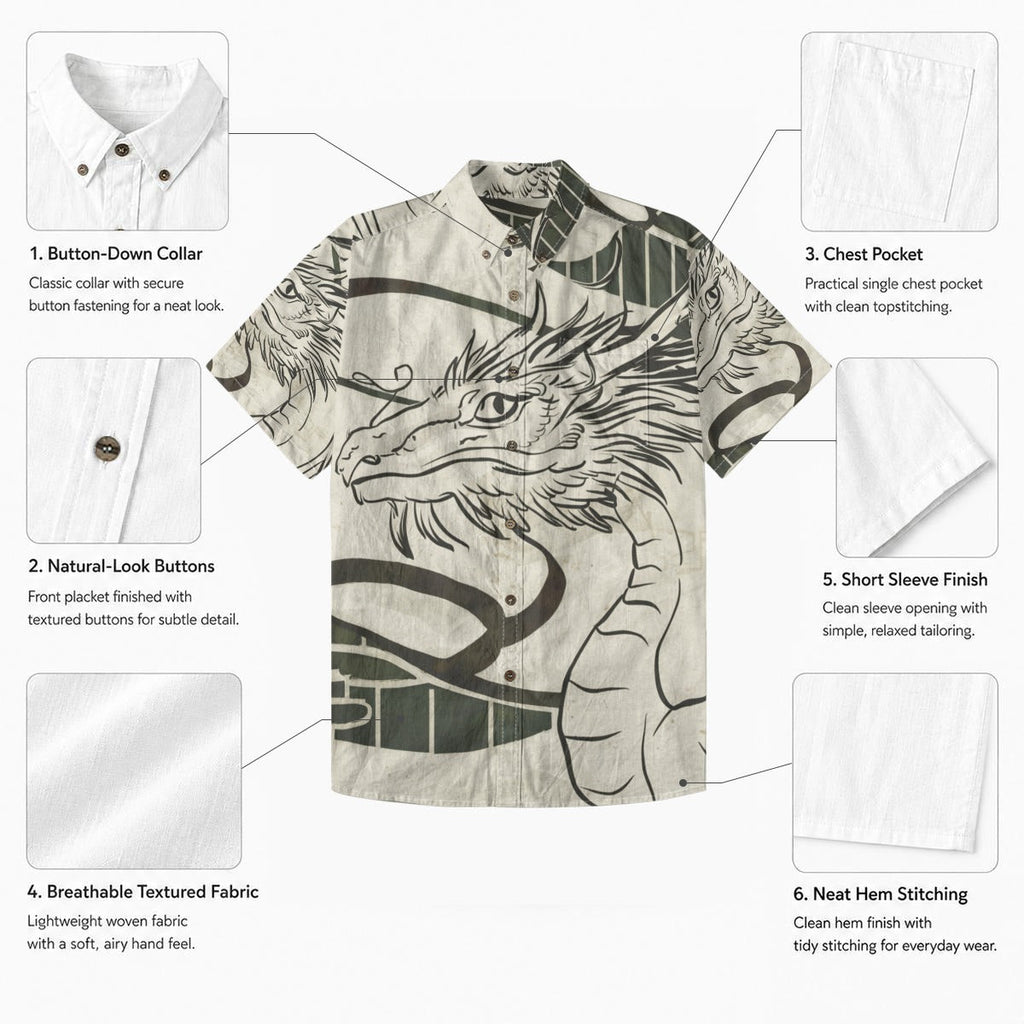 Dragon Sway Men's Breathable Cotton Shirt
