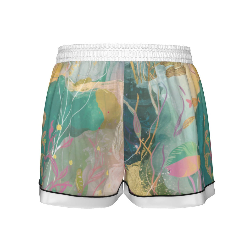 Ocean Life Women's Imitation Silk Pajama Set With Short Sleeve
