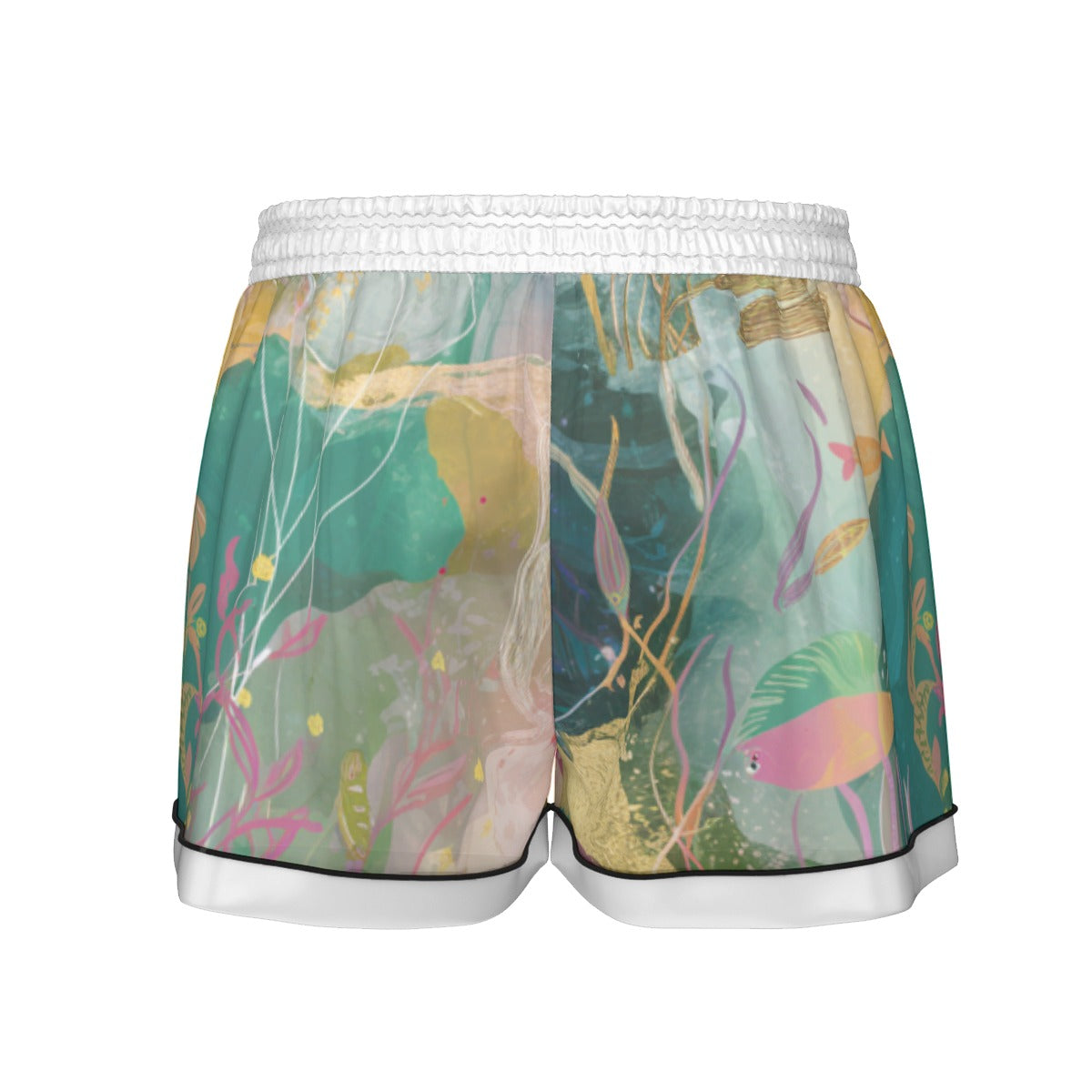 Ocean Life Women's Imitation Silk Pajama Set With Short Sleeve