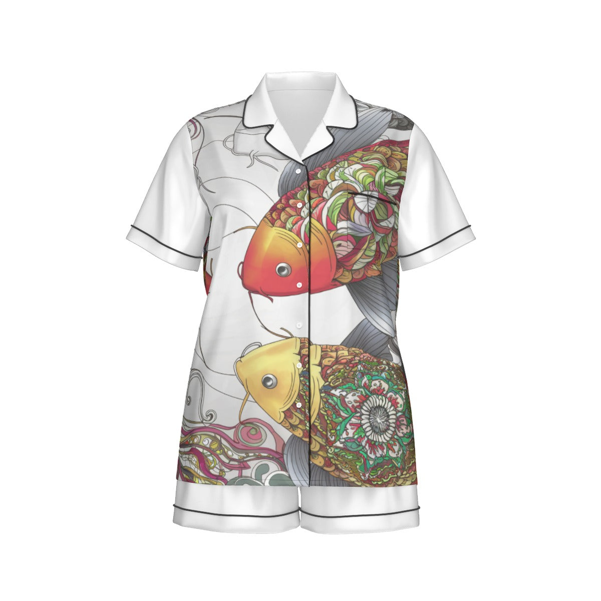 KOI Women's Imitation Silk Pajama Set With Short Sleeve