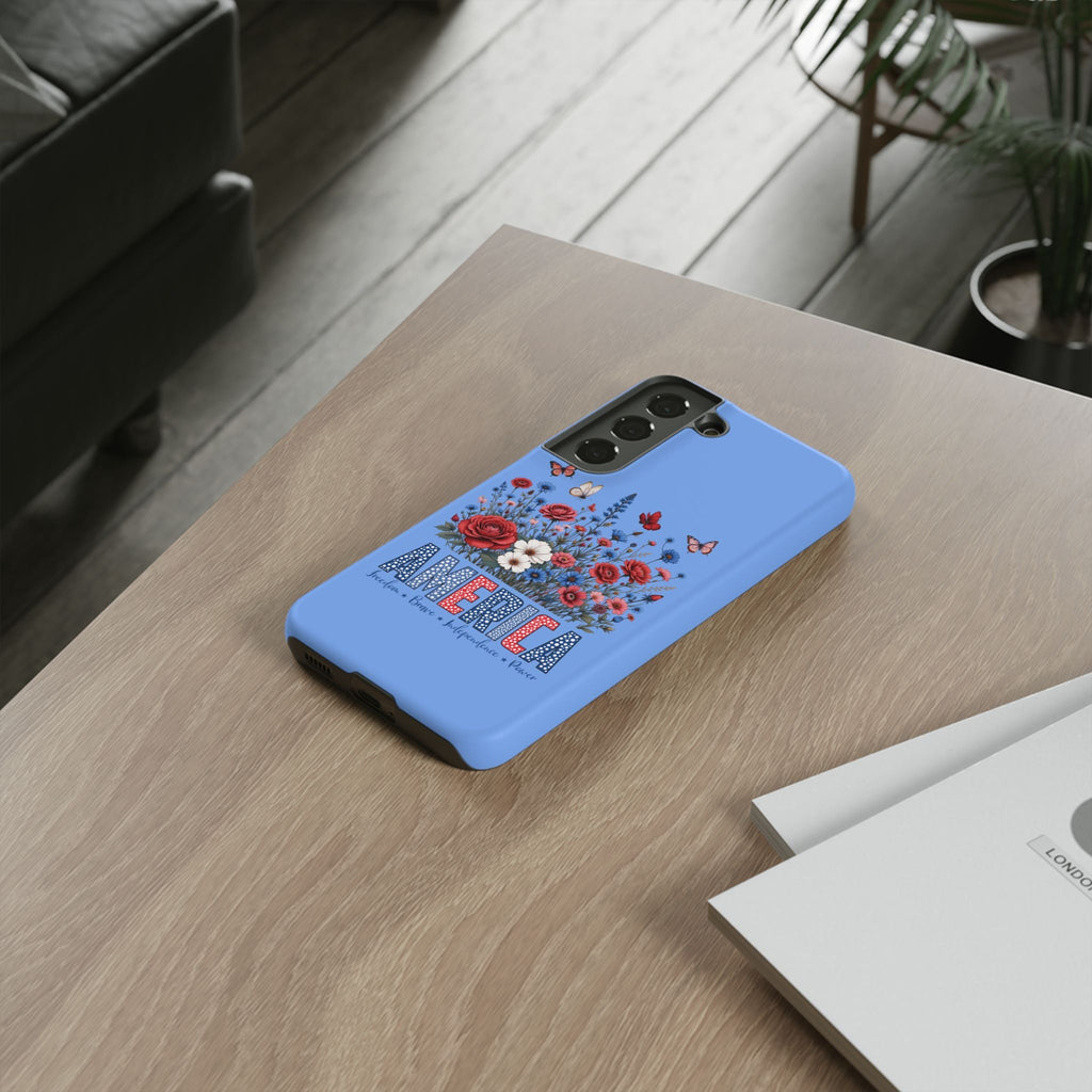 Floral America Phone Case - Tough Cases for Style & Protection