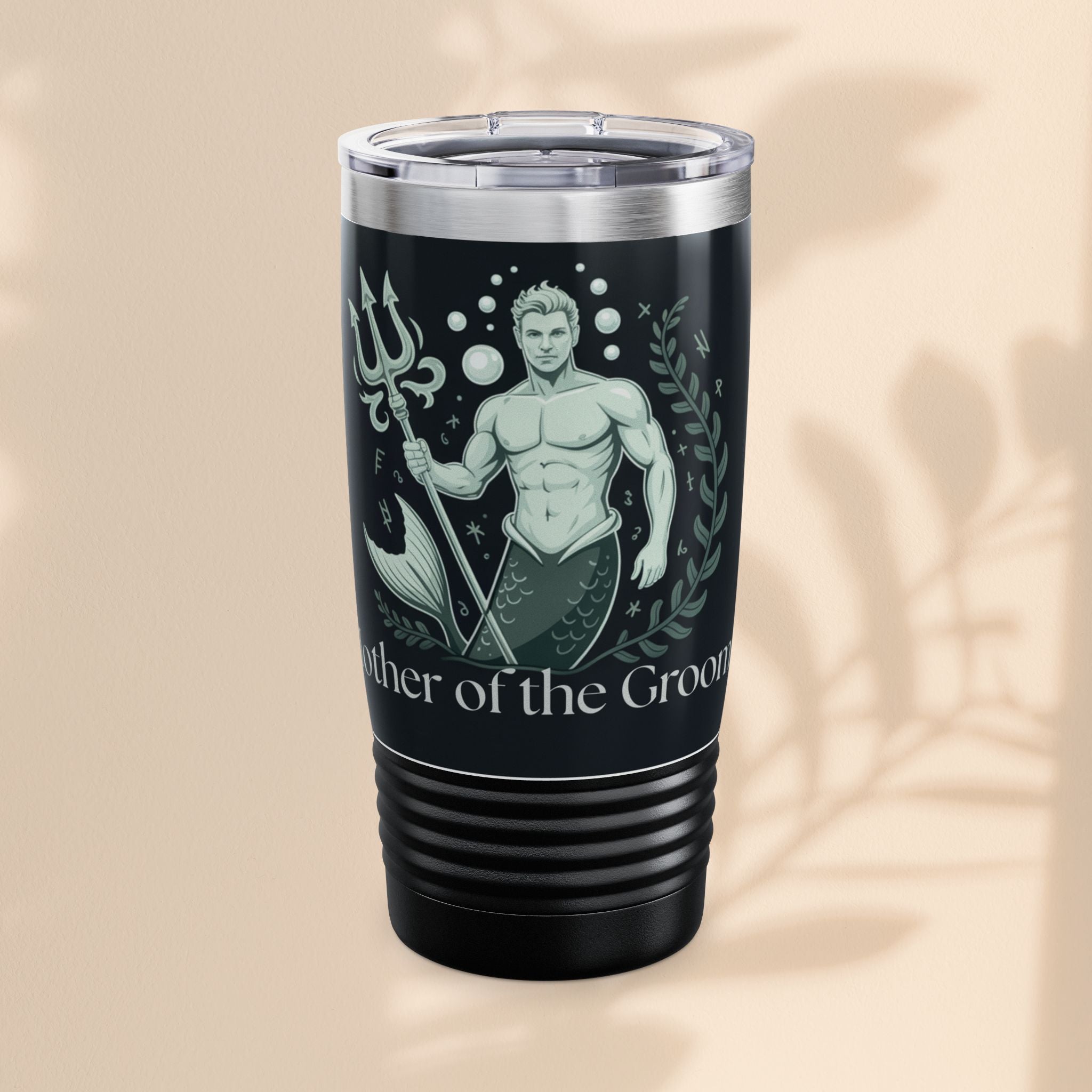 Mother of the Groom, Stylish Ringneck Tumbler - Perfect for Weddings, Gifts for Parents, Merman Design