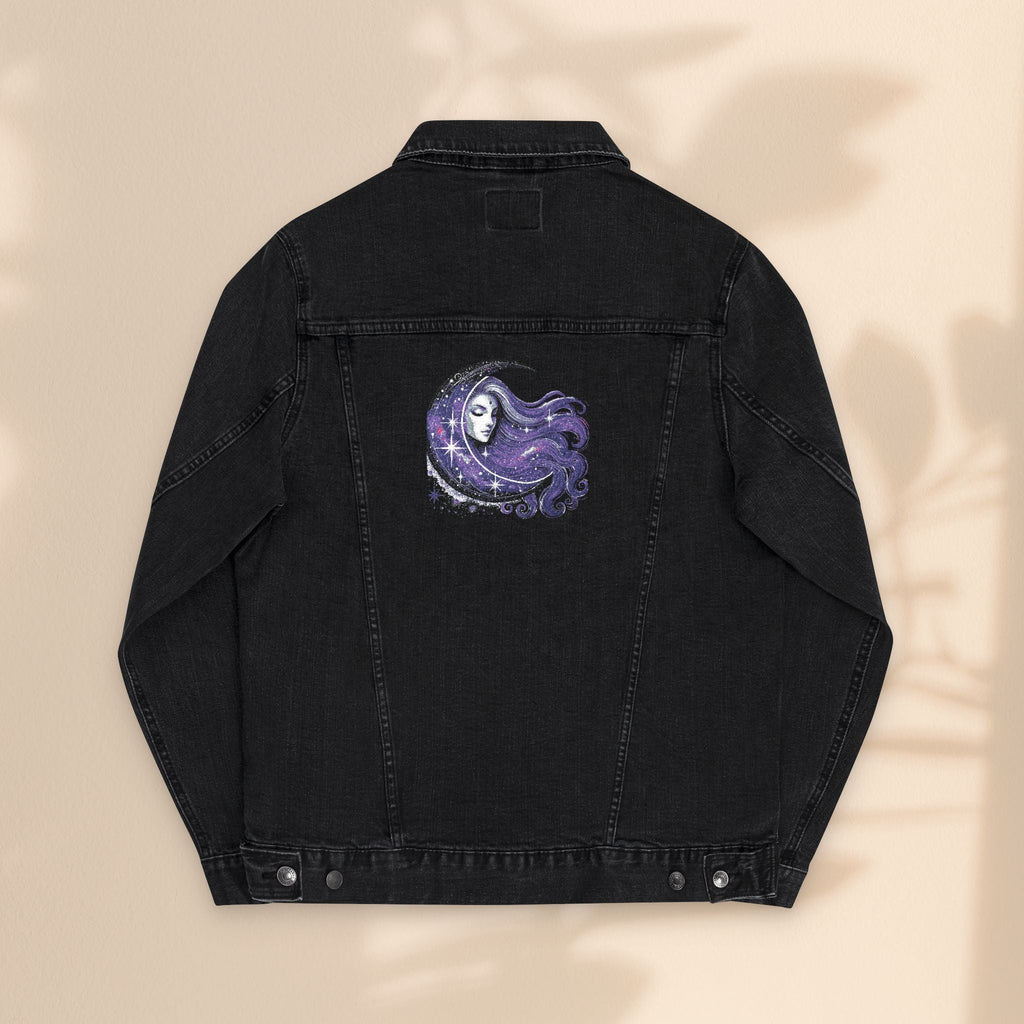 Moon Goddess Bohemian Embroidered Denim Jacket