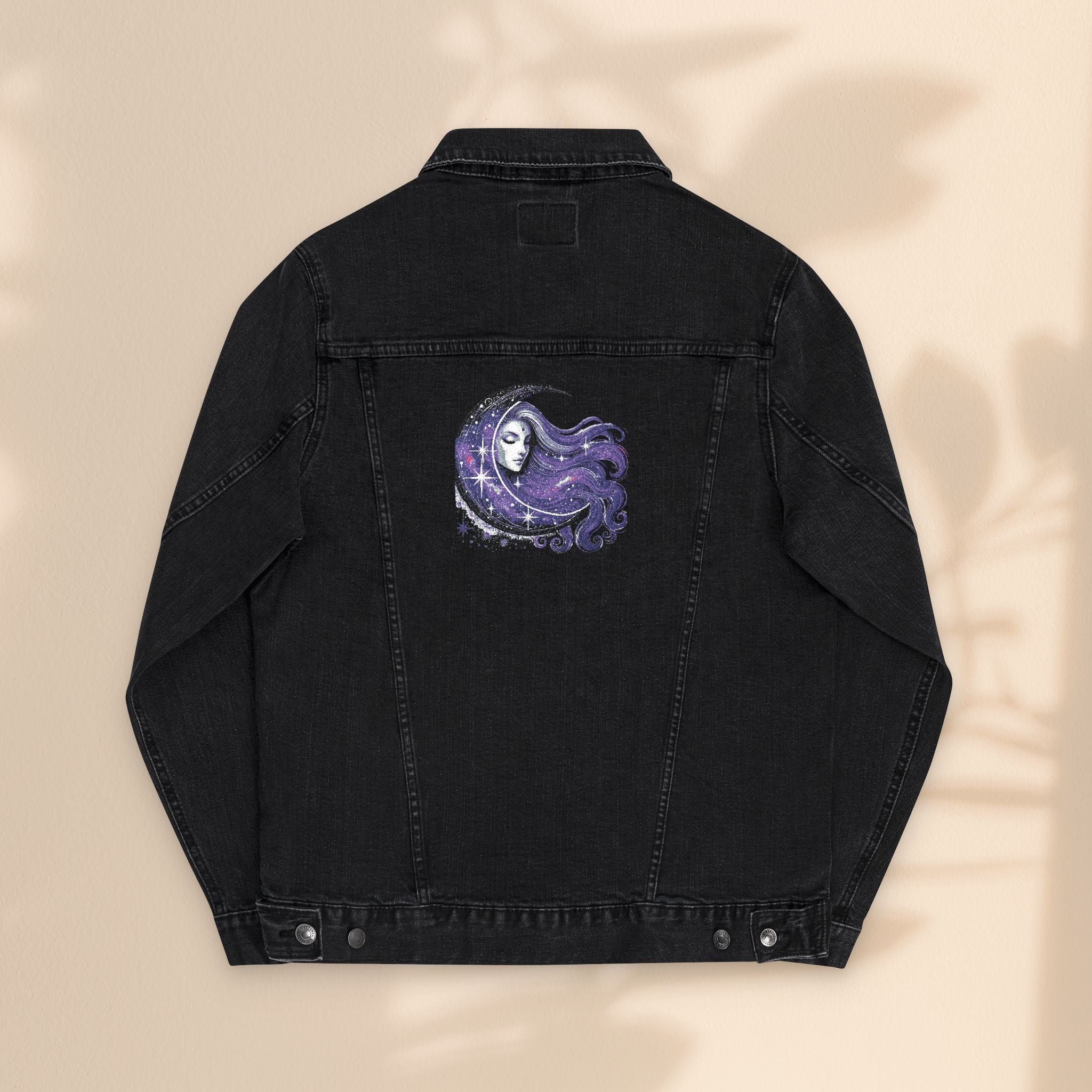 Moon Goddess Bohemian Embroidered Denim Jacket